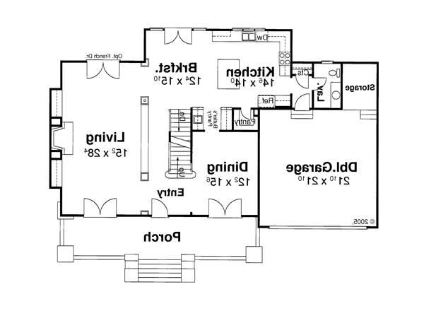 First Floor image of HAMPTON House Plan